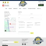 Website contact page for Buxmont Pickleball Club. Includes a contact form, a map with the club’s location, and skill level options for players.